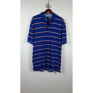 Tommy Hilfiger Mens XL Blue Striped Classic Fit Short Sleeve Polo Shirt